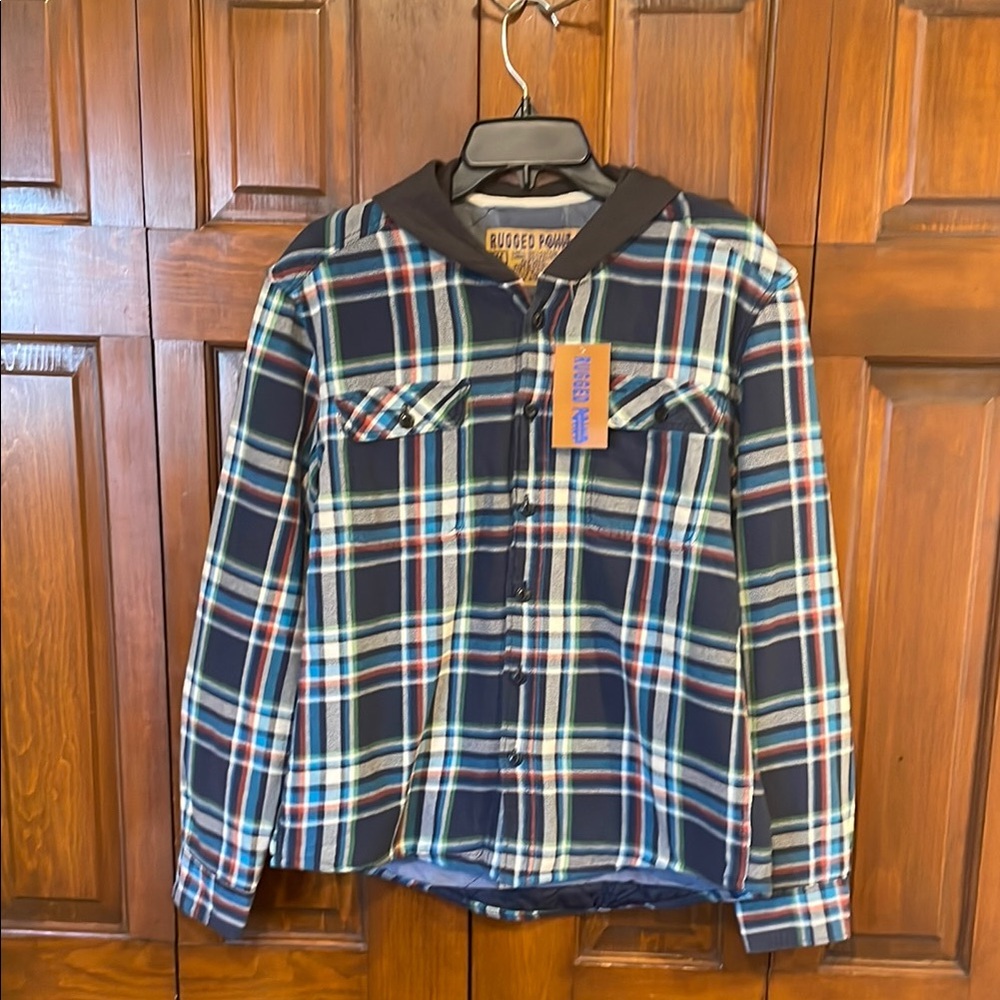 Vintage Rugged Point Authentic Flannel Shirt Jacket. Size Medium Retail $45 NWT.